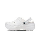 [正規品] Crocs クラシックプラットフォームラインドクロッグウーマン - ホワイト/ 207938-100 [関税込み]